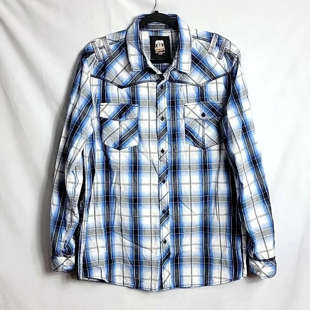 🖤5/$20🖤 ROUTE 66.. plaid button down shirt..